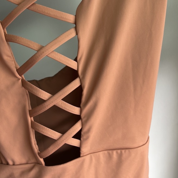 Crisscross sexy one piece (Dusty Rose color) - Picture 4 of 5